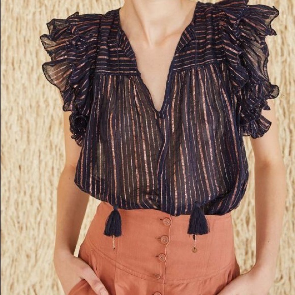 Ulla Johnson Tops - Ulla Johnson Cora Ruffle Tassel Boho Blouse 6